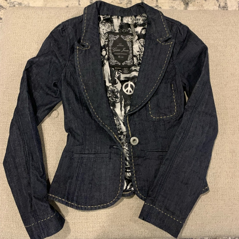 Fitted Guess denim blazer